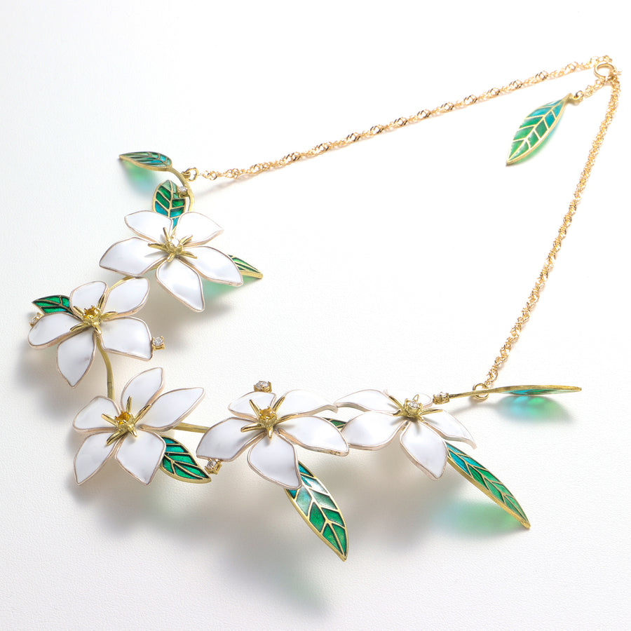 [展示品] Gardenia Necklace - Sapphire・ Diamond - K18